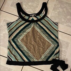 Dynamic Geometric Green and Blue Tank Top